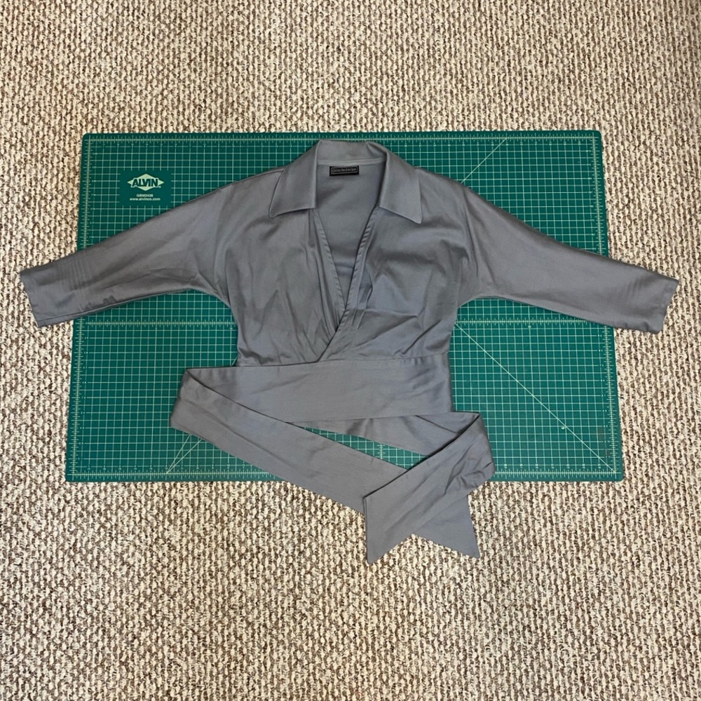 Gray Wrap Top Pinup Girl Clothing